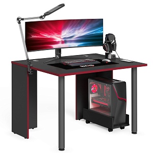 Игровой компьютерный стол SKILLL SSTG 1385.2, антрацит/красный, 1200х850х750 мм